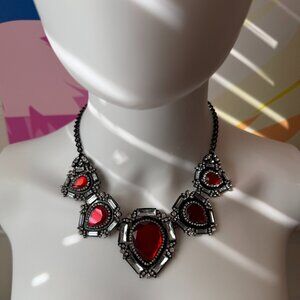 Blood Red & Black Statement Necklace - Vampire - Whimsigoth